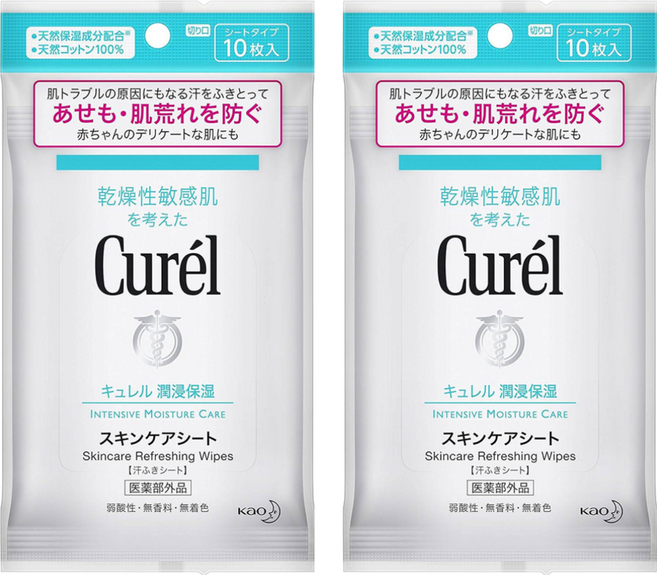 Curel 珂潤 溫和保濕潔膚紙 10張, 2包, 54ml