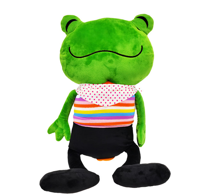 AllBeMine 歐比邁 變眼青蛙玩偶 可以翻眼, 50cm, 深綠色, 1個