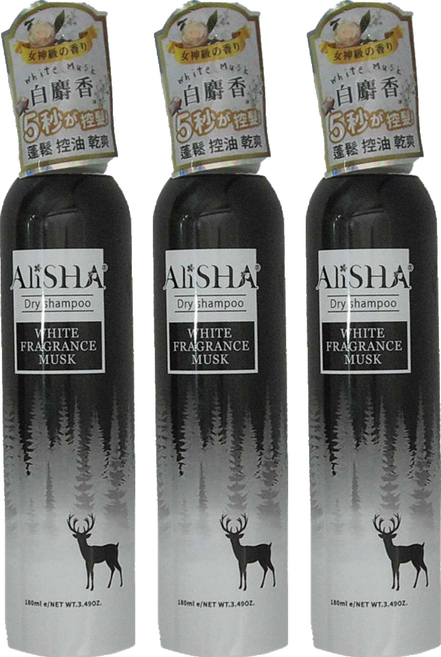 AliSHA 乾洗髮噴霧 白麝香, 180ml, 3瓶