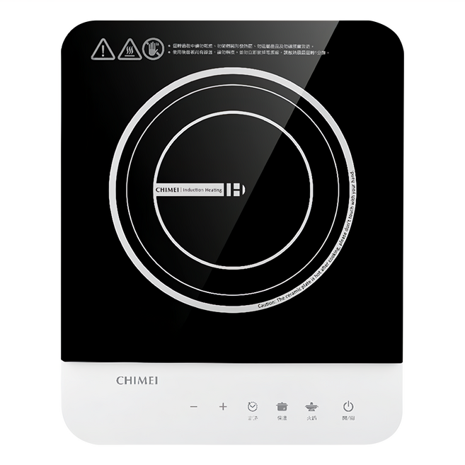 CHIMEI 奇美家電 IH變頻電磁爐 黑晶平面玻璃 八段火力設定 八重安全防護 1200W高功率, FV-12E0MT, 獨立式