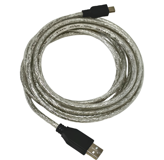 Cable 凱堡 A公 mini 5公 鍍鎳頭 48編屏蔽傳輸線, 3m, 1條