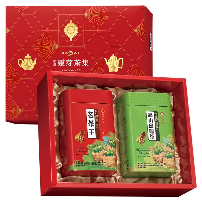 天仁茗茶 嚴選靈芽茶集禮盒, 老茶王 + 高山烏龍茶, 1組