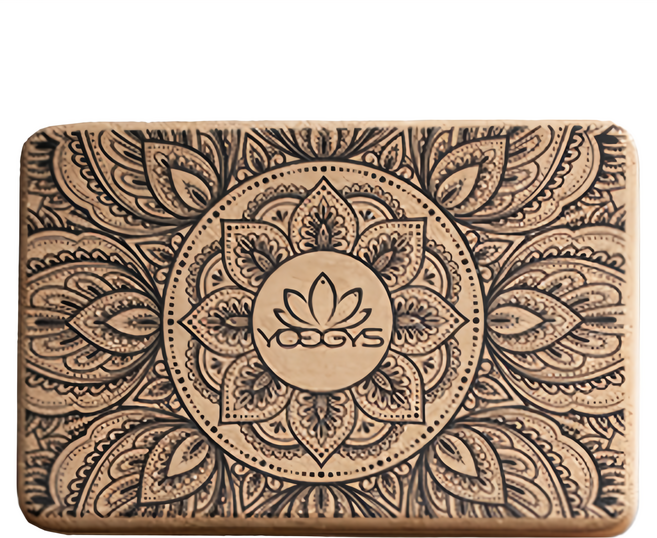 YOGA DESIGN LAB Cork block 軟木瑜珈磚 Mandala 23 x 14 x 7.6cm 1個