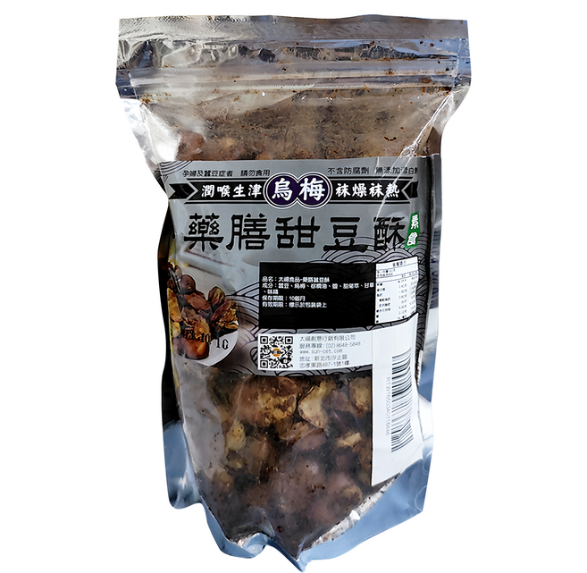 SUNFOOD 太禓食品 嗑蠶藥膳蠶豆酥 烏梅口味 350g, 1包