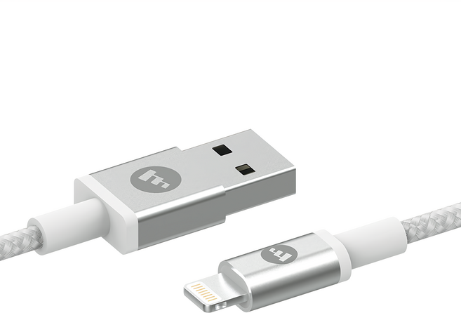 mophie 編織快速充電傳輸線 USB-A to Lightning 尼龍編織 Apple MFi認證產品, 300cm, 白色, 1條