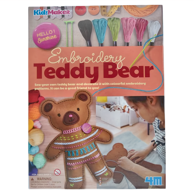 4M KidzMakeR 繡花小熊 5歲以上, 1盒, Multicolor