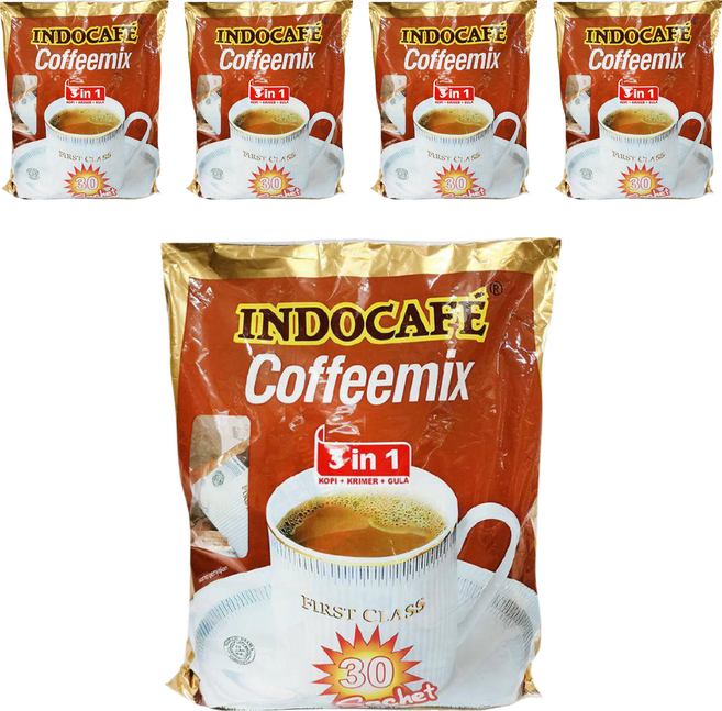 INDOCAFE 迎樂 COFFEE MIX 3合1咖啡, 20g, 30包, 5袋
