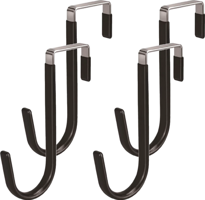 小麥購物 門後掛勾 單勾 Y956, 黑色, 4個