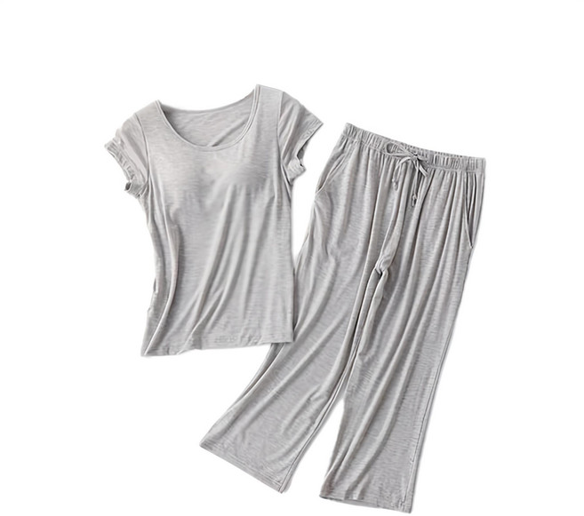 NEW FORCE 莫代爾Bra短袖七分褲套裝