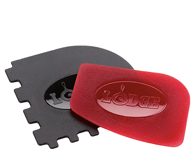 LODGE 鑄鐵鍋專用塑膠齒型清潔刮片 Set 2件組, 1組