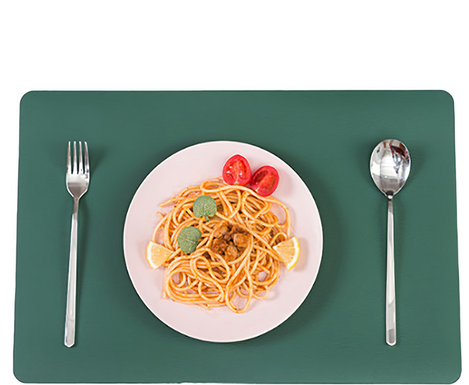 小麥購物 北歐簡約風防油防水皮革隔熱餐墊4件組 L956, 1組, 45 x 30cm, 綠色