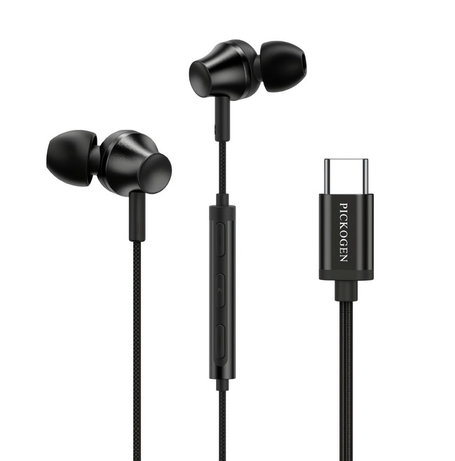 PICKOGEN 皮克全 悅動Type-C耳機 線控/通話/聽歌/麥克風 1.2M, AUD-4321, 黑色