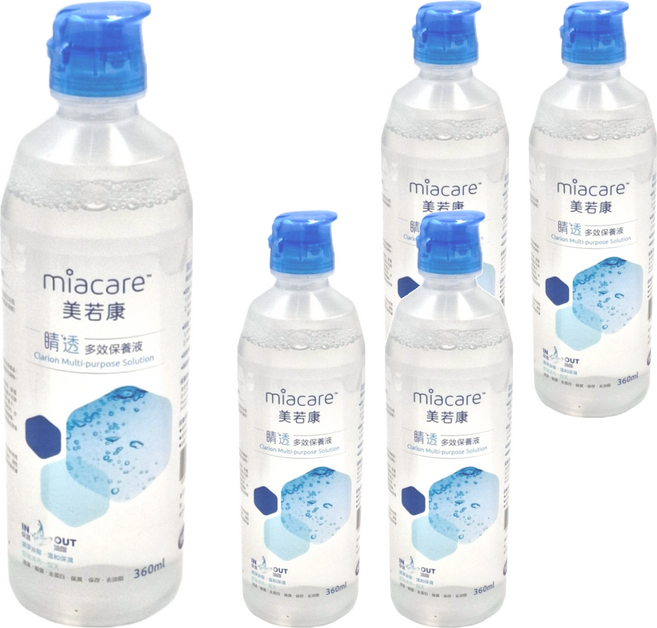 miacare 美若康 多效隱形眼鏡保養液, 360ml, 5瓶