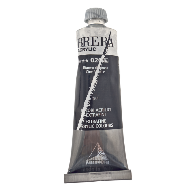 MaIMeRI 美利 BRERA 超細緻壓克力顏料 S1 M0806020 020 鋅白, 60ml, 1色