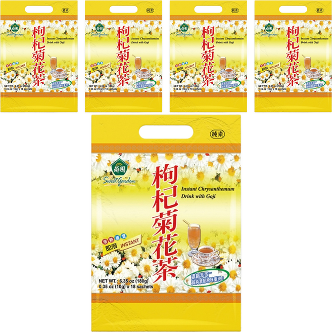 薌園 枸杞菊花茶 晶粒沖調飲品, 10g, 18包, 5袋