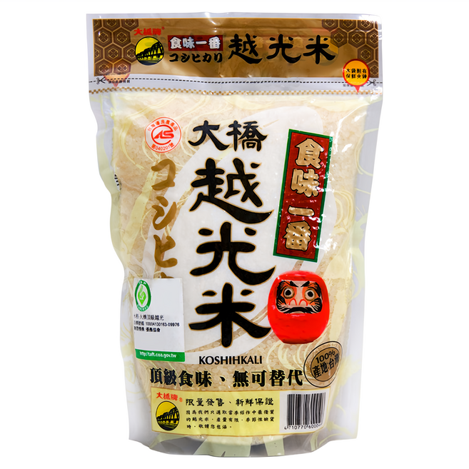 大橋牌 頂級越光米, 1.5kg, 1包, 頂級