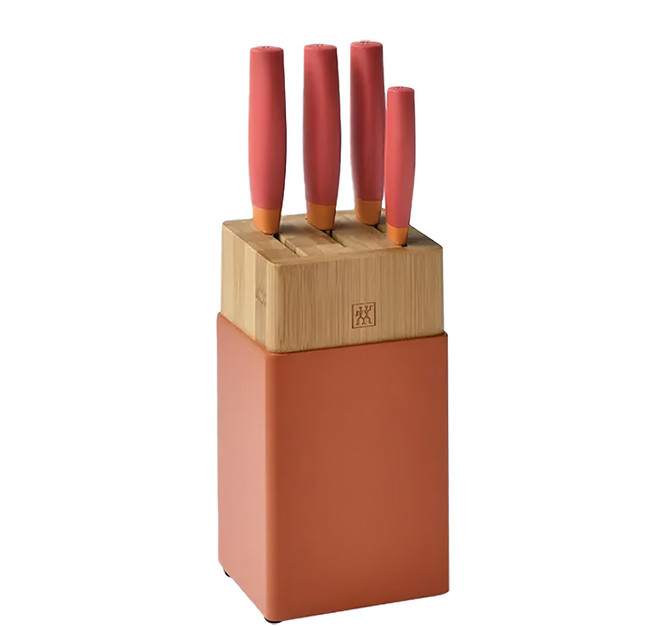 ZWILLING 雙人 Now S 五件式彩色刀座組, 蔬菜刀 + 日式主廚刀 + 剁刀 + 中式主廚刀 + 刀架, 1組