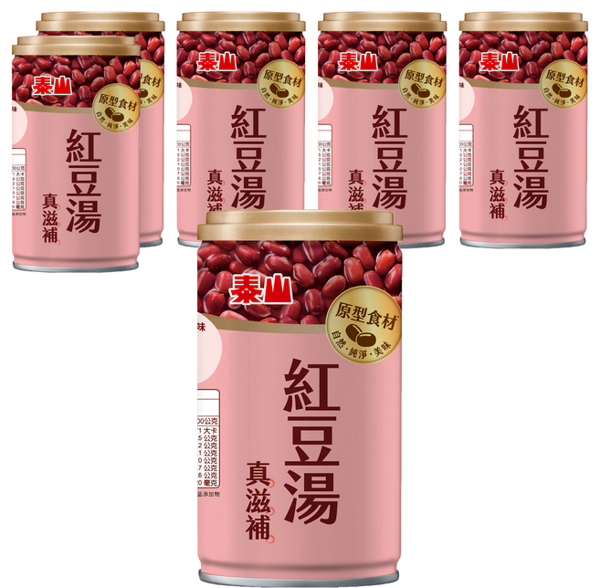 TAISUN 泰山 100%無添加紅豆湯, 330g, 6罐