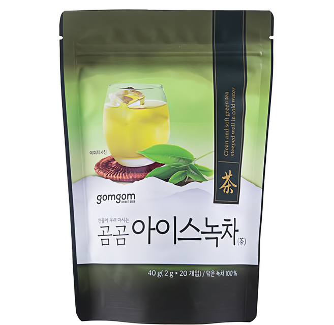 gomgom 綠茶, 20包, 2g, 1袋