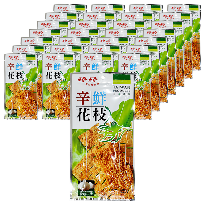 珍珍 辛鮮花枝 香蒜, 28g, 100包