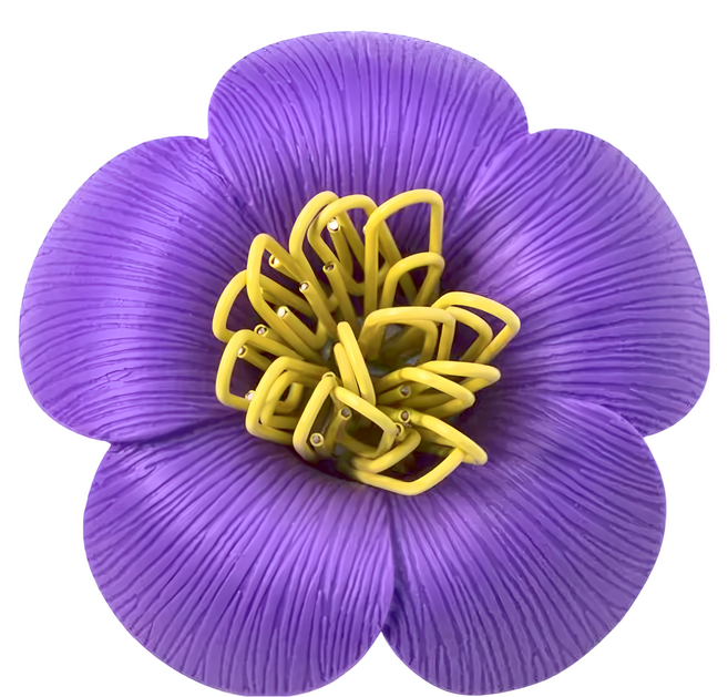 QUALy Blossom Magnetic Paper Clips Holder 山茶花 迴紋針組 紫色, 1入, 1個