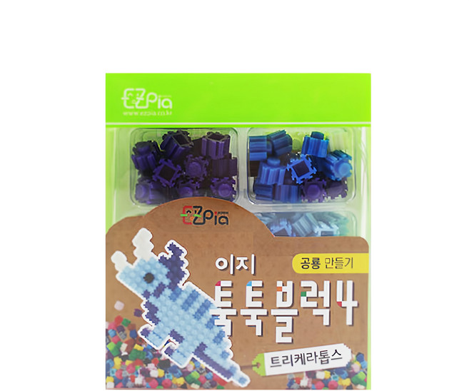 EZpia 拼豆 恐龍 DIY侏儸紀恐龍世界 拼圖玩具, 三角龍, 1盒