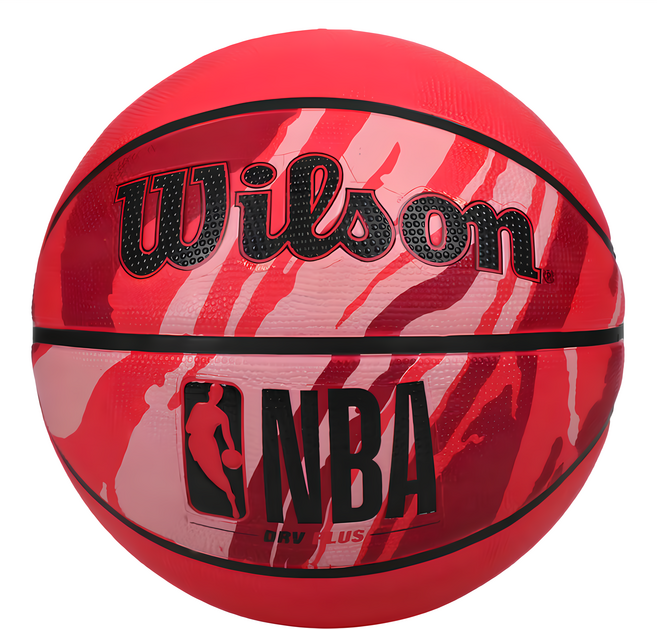 Wilson NBA DRV系列 PLUS 紅色橡膠籃球, WTB9203XB07, 1個