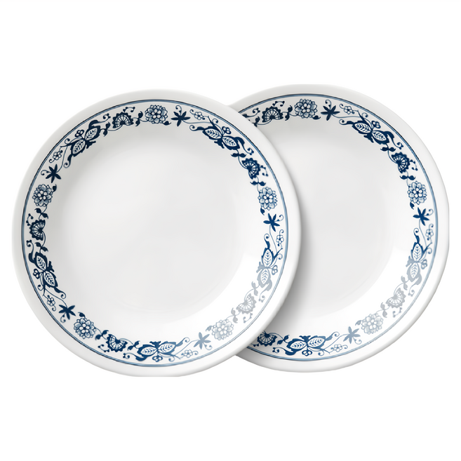 Corelle Brands 康寧餐具 藍色印花圓盤組, 藍色 + 白掃色, 2個