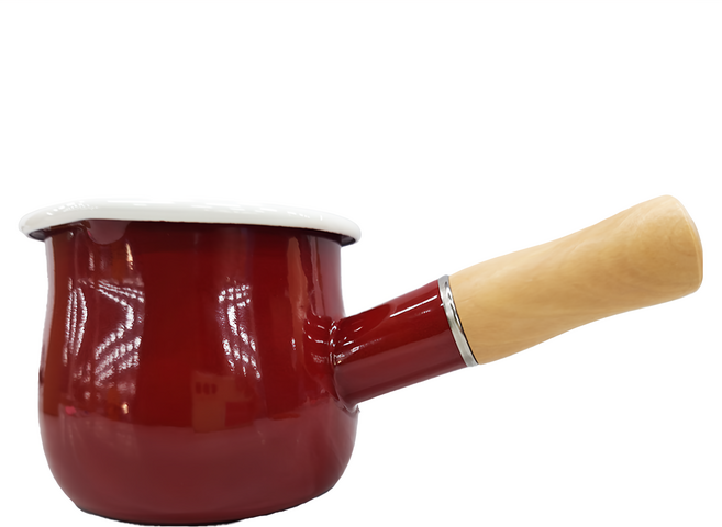 日式迷你琺瑯鍋 0.5L, 10cm, 火熱紅, 1個