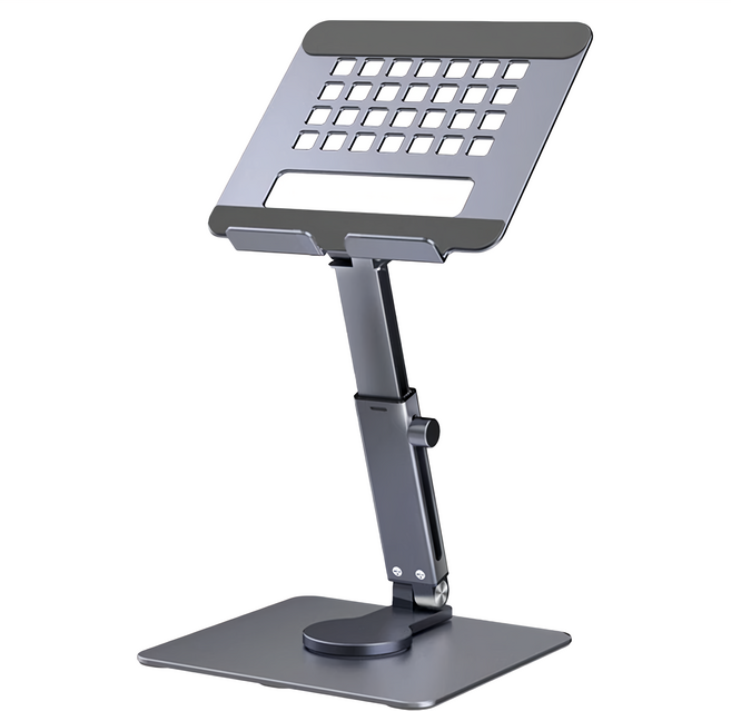 好拾選物 可旋轉折疊金屬電腦平板支架, H06-GL, 黑銀色, 1個