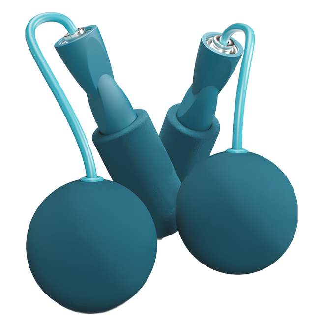 QIDINA 奇蒂可 健身無線運動輕鬆跳跳繩 室內可用跳繩, 孔雀藍, 1組