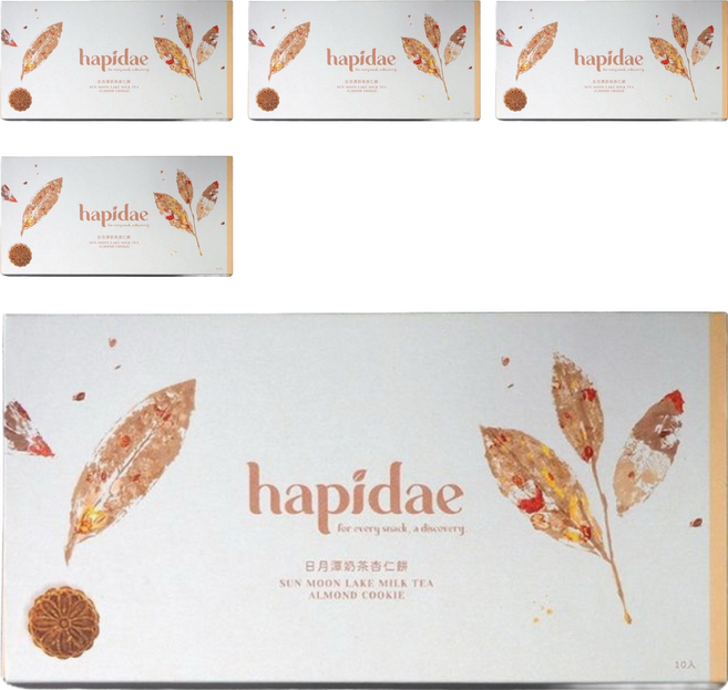 hapidae 日月潭奶茶杏仁餅 10入, 220g, 5盒