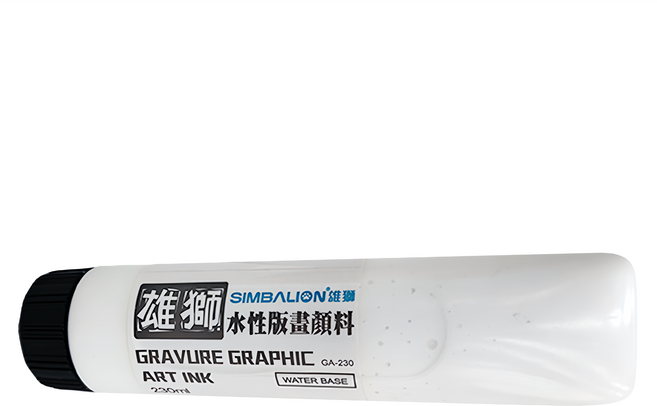 SIMBALION 雄獅 水性版畫顏料 GA-230, 白色, 230ml