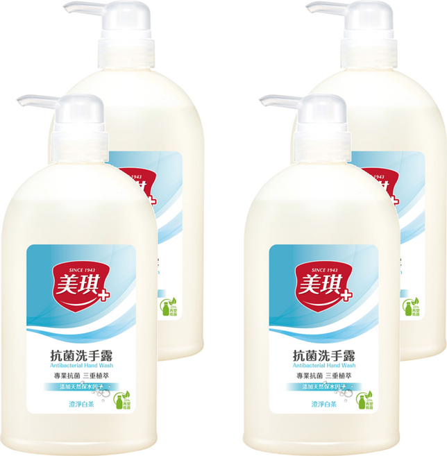 美琪 抗菌洗手露 澄淨白茶, 700ml, 4瓶