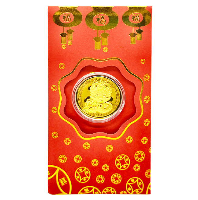 財神爺紅包金幣 款式隨機, 5個