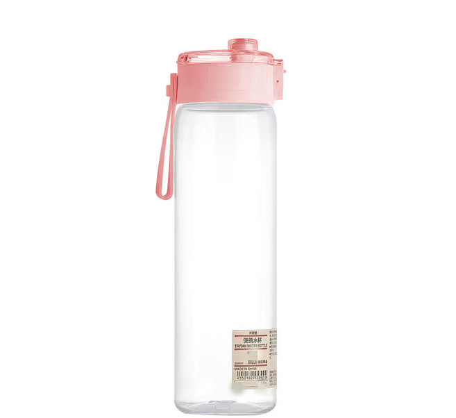 無印風 彈蓋水壺 透明款粉800ml, 透明粉, 800ml, 1個