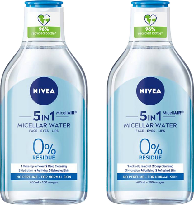 NIVEA 妮維雅 B5精華卸妝水 水潤型, 400ml, 2瓶