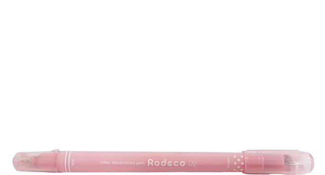 sun-star Rodeco 波點簽字雙頭兩用筆 裝飾手帳小工具, 水柔粉, 1支