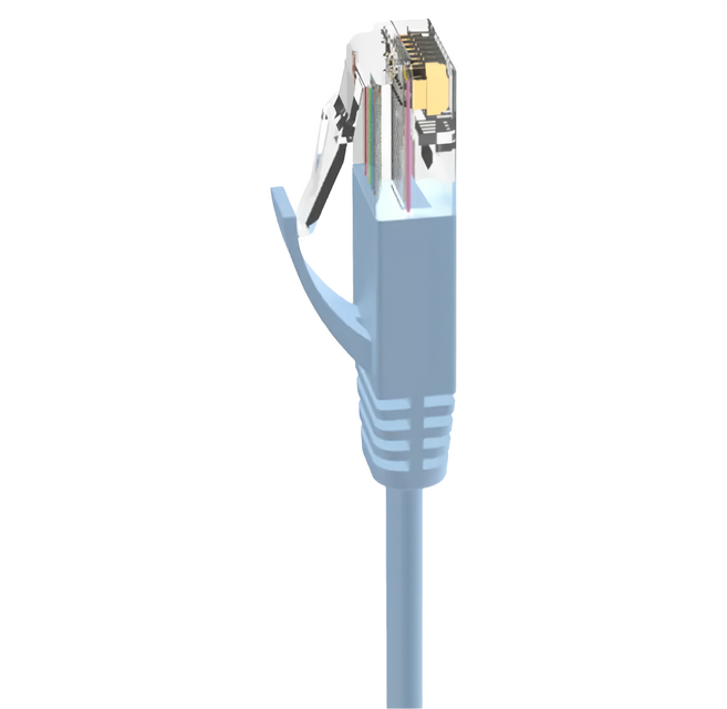 POLYWELL 寶利威爾 CAT6扁線 高速網路線 1Gbps RJ45 PW15-W59-A210, 20m, 藍色, 1條