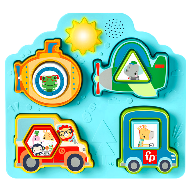 fisher-price 費雪 交通工具聲光拼圖組, 交通工具 多色, 1組