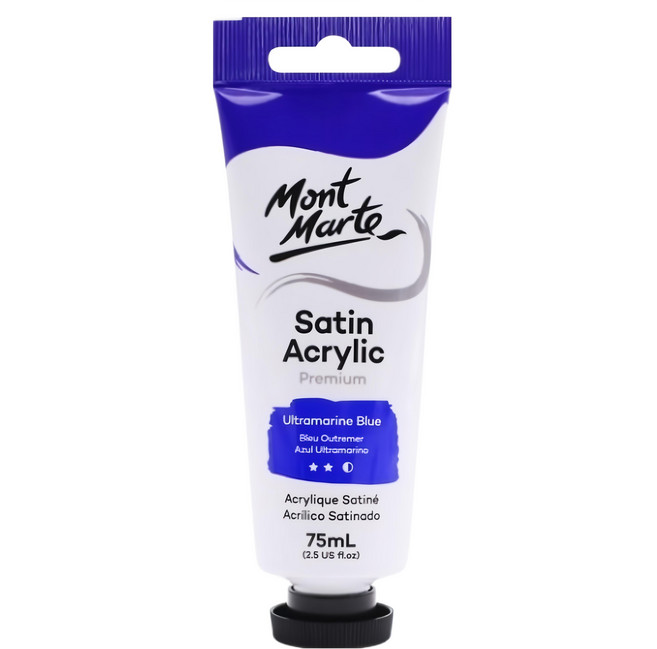 Mont Marte 蒙瑪特 75ml緞面壓克力顏料-群青藍 PMSA7514, 75ml, 1色, 1條