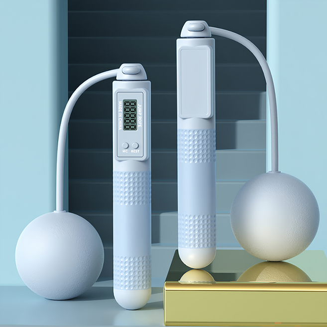 ANTIAN 智能計數跳繩 無線跳繩 藍色 健身器材, 1組