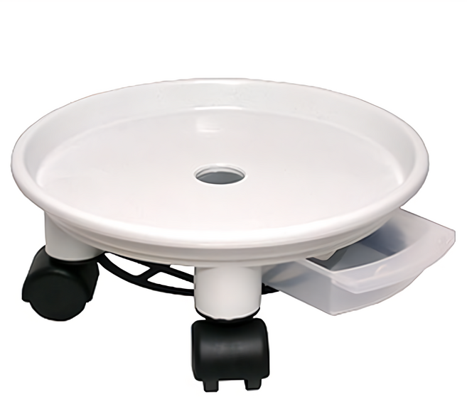 Plafarm 移動式圓型花盆底座, 白色, 2個