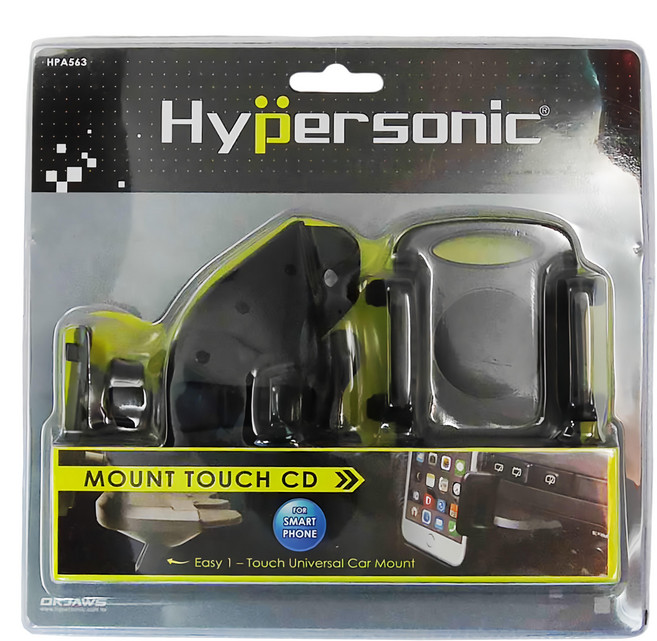 Hypersonic 車用CD孔手機架 HPA563, 黑色, 1個