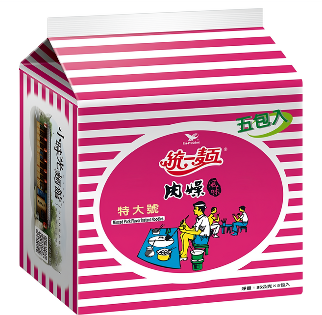 統一 統一麵 肉燥風味 特大號 85g, 5包