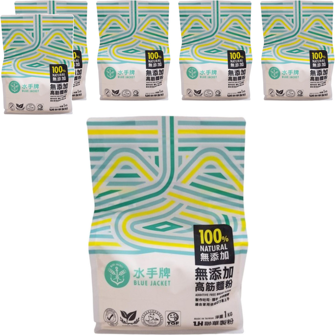 聯華製粉 BLUE JACKET 水手牌 無添加高筋麵粉, 1kg, 6包