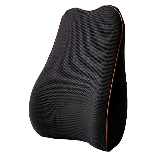 HONDONI 新款5D護腰靠墊 記憶靠墊 居家背墊 汽車舒壓腰靠墊 M1-BK, 透氣舒爽暗黑