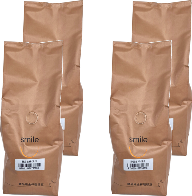smile coffee 微笑咖啡 精品級金杯咖啡豆 醇品金杯 淺焙, 咖啡豆(無研磨), 450g, 4包