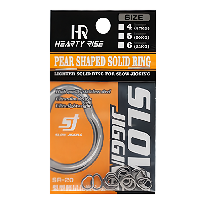 HR HEARTY RISE SJ 梨型輕量化實心環 SR-20, 1包, 銀色