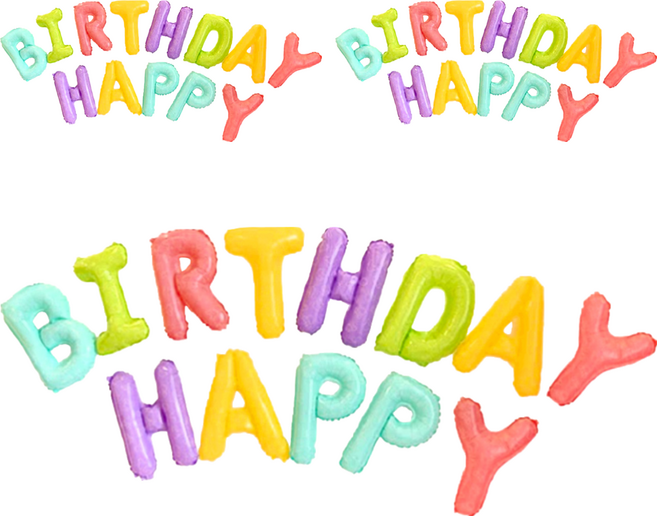 生活King 可懸掛生日快樂字母氣球 HAPPY BIRTHDAY, 馬卡龍色, 3組
